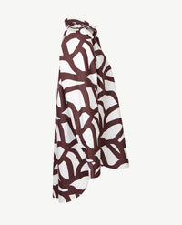 Eterna - lange blouse - Poplin - Wit met choco