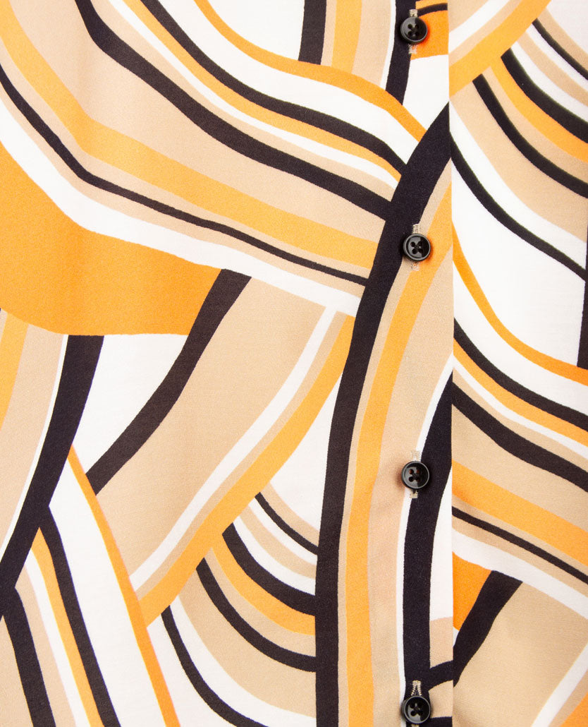 Eterna - Lange blouse  - Orange, beige, wit en zwart