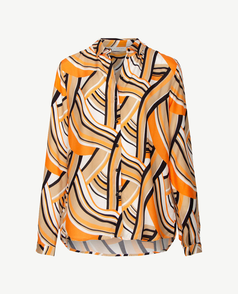 Eterna - Lange blouse  - Orange, beige, wit en zwart