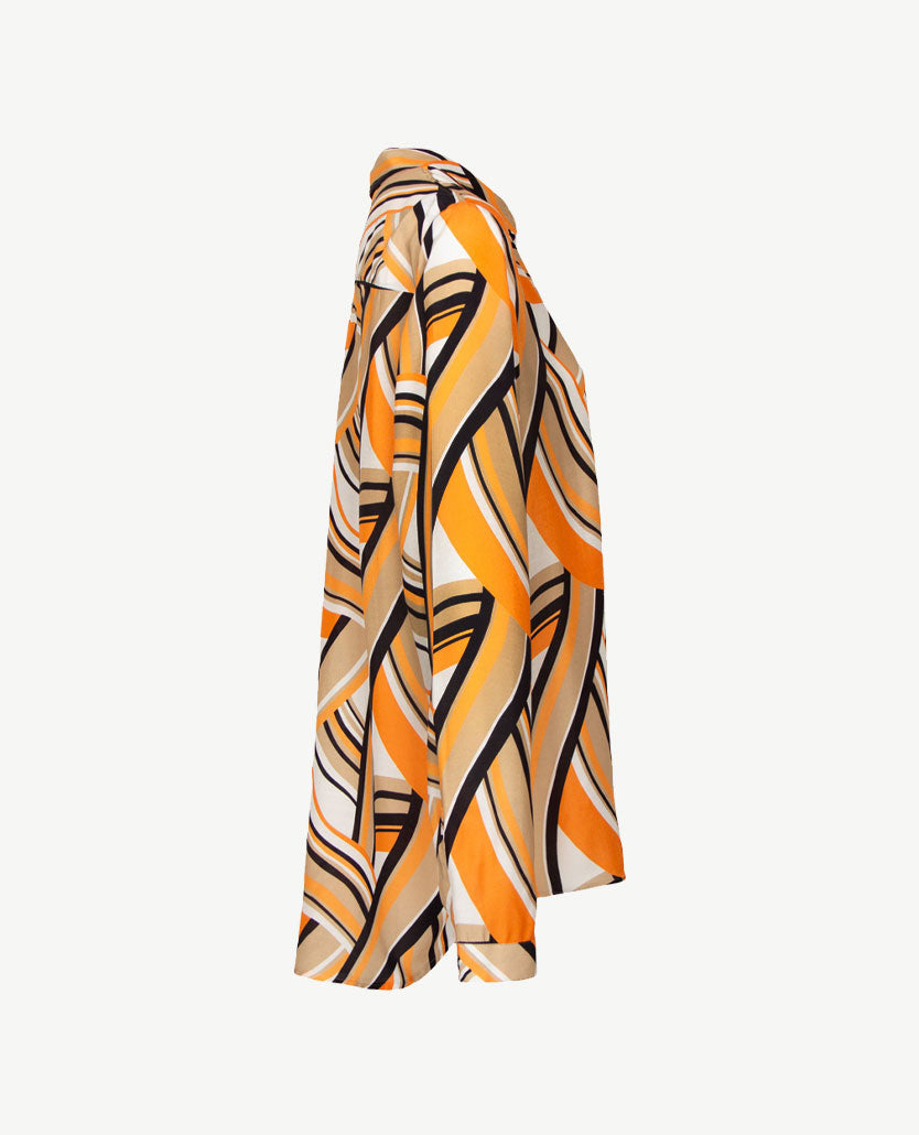 Eterna - Lange blouse  - Orange, beige, wit en zwart