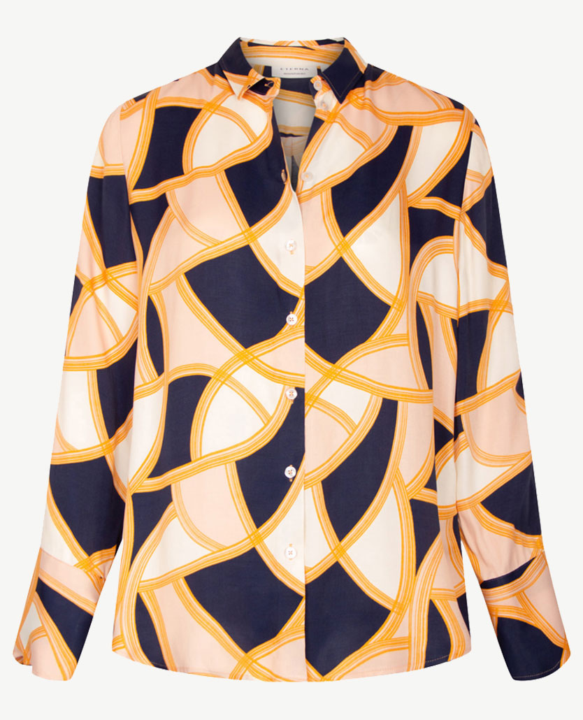 Eterna - Blouse - Orange, navy en off-white