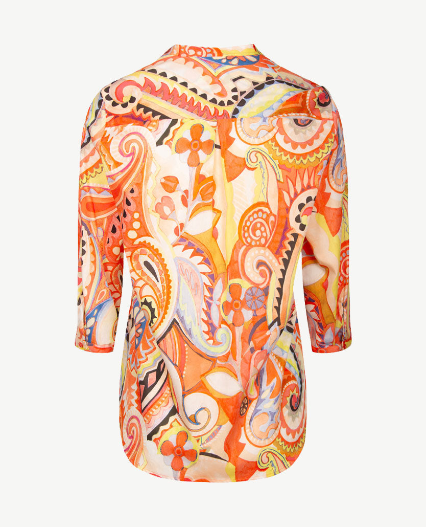 Eterna - Blouse - Dessin orange, wit, geel en zwart Azuur