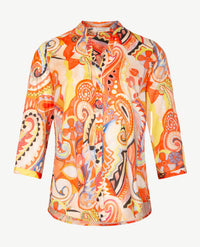 Eterna - Blouse - Dessin orange, wit, geel en zwart Azuur