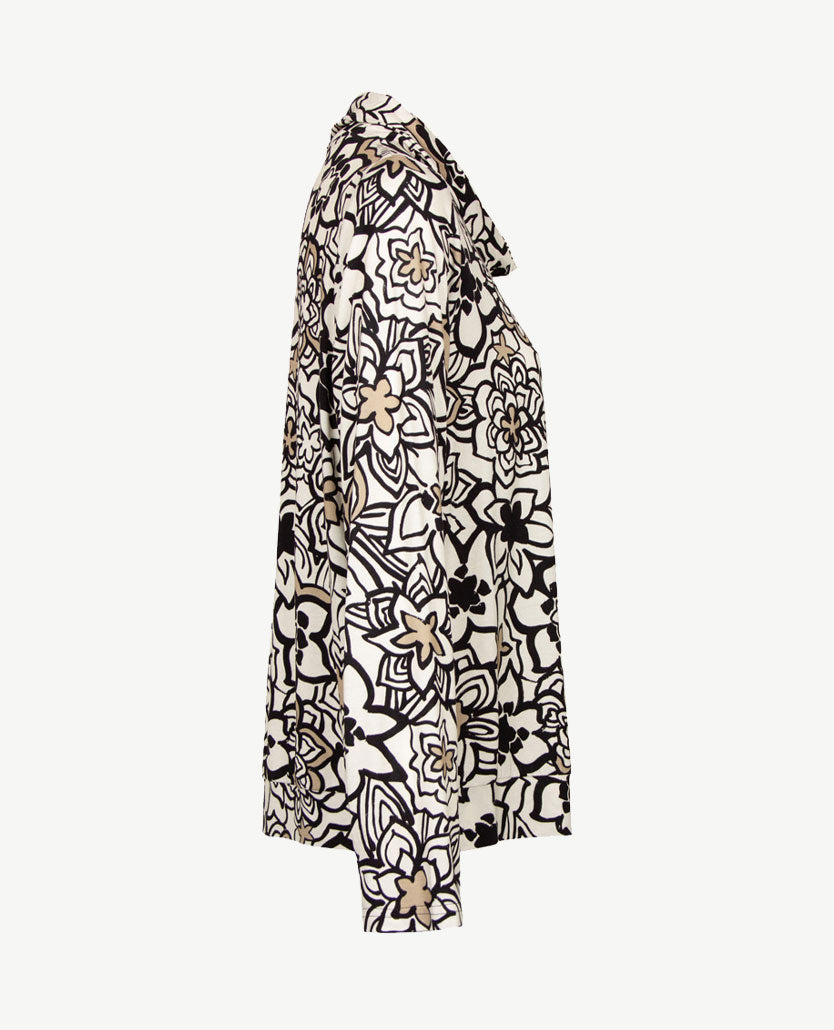 Frank Walder - Blouson - Bloem, off-white, zwart en beige