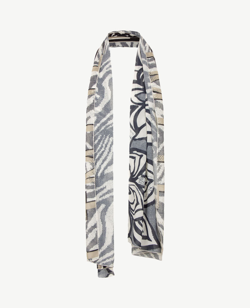 Frank Walder - Shawl - Zwart, beige en off-white