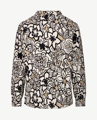 Frank Walder - Top - Boordje - Off-white, zwart en beige