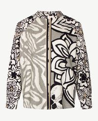 Frank Walder - Top - Boordje - Off-white, zwart en beige