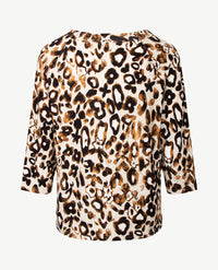 Frank Walder  - Top ronde hals - Camel, beige, zwart en off-white