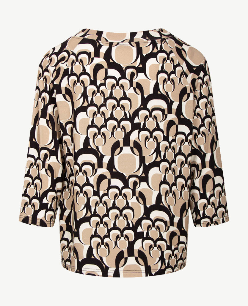Frank Walder  - Top ronde hals - Retro, beige, off-white en beige