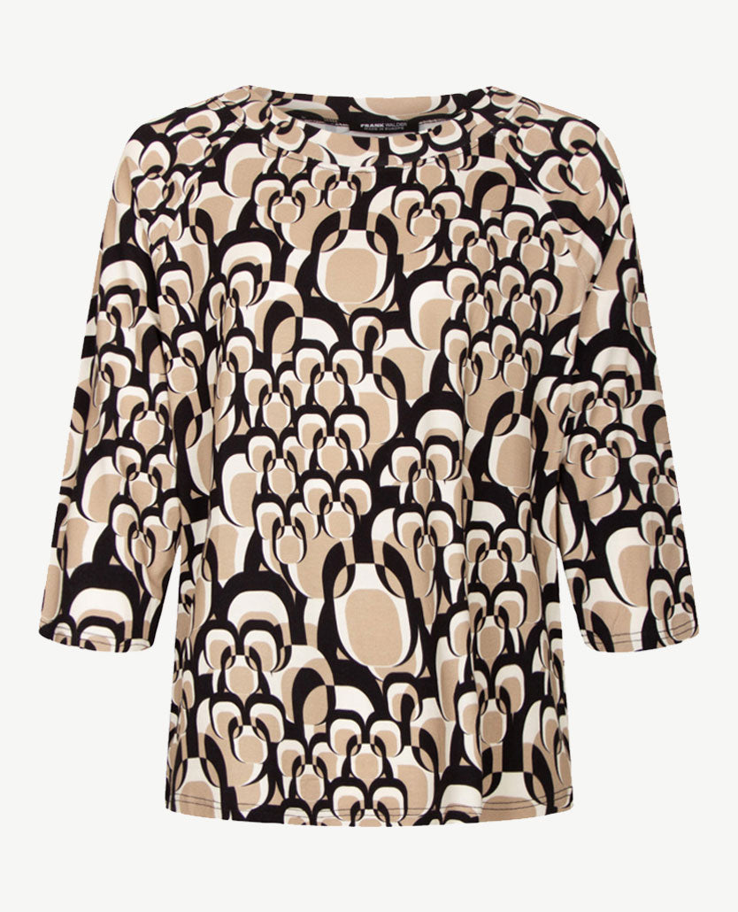 Frank Walder  - Top ronde hals - Retro, beige, off-white en beige