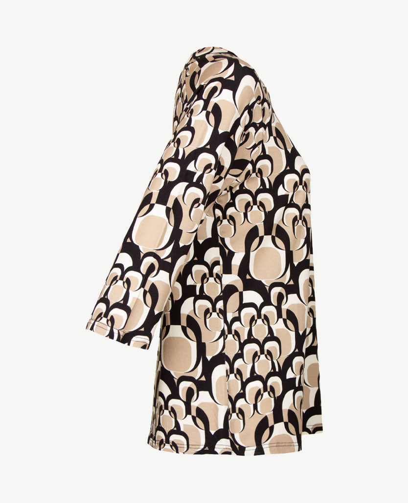 Frank Walder  - Top ronde hals - Retro, beige, off-white en beige