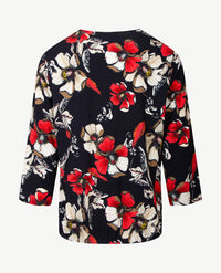 Frank Walder - Blouson - Bloem, navy, beige, off-white en rood