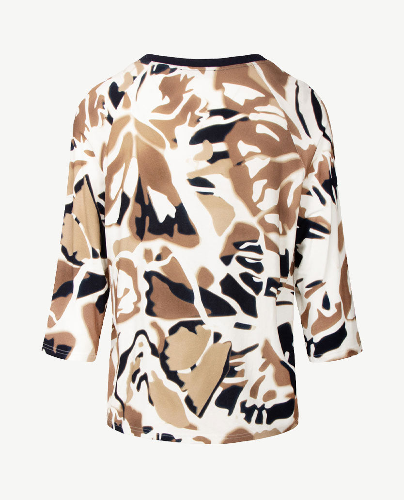 Frank Walder  - Top ronde hals - Beiges, off-white en navy
