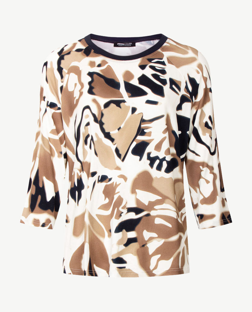 Frank Walder  - Top ronde hals - Beiges, off-white en navy