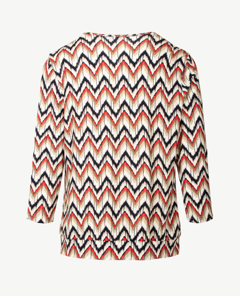 Frank Walder - Blouson - Zigzag met navy, rood en beige