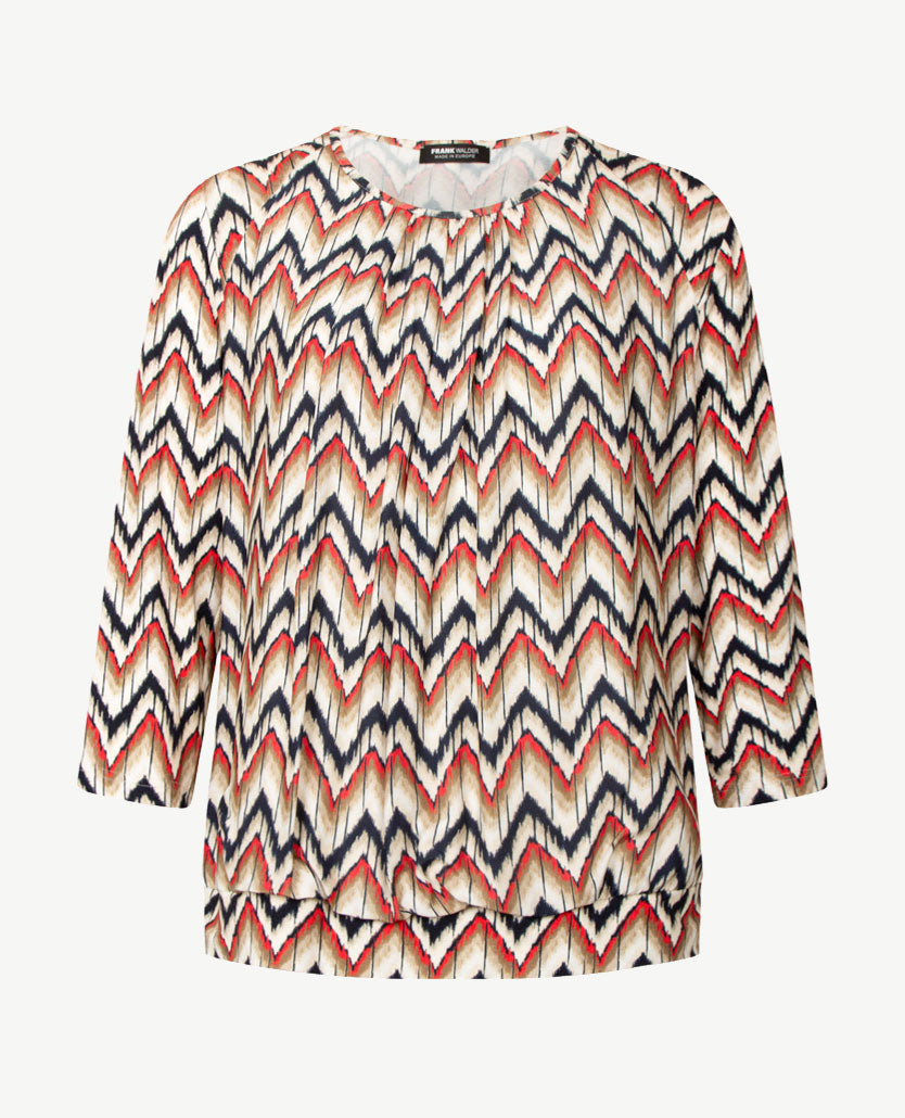 Frank Walder - Blouson - Zigzag met navy, rood en beige