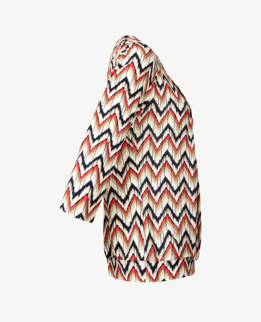 Frank Walder - Blouson - Zigzag met navy, rood en beige