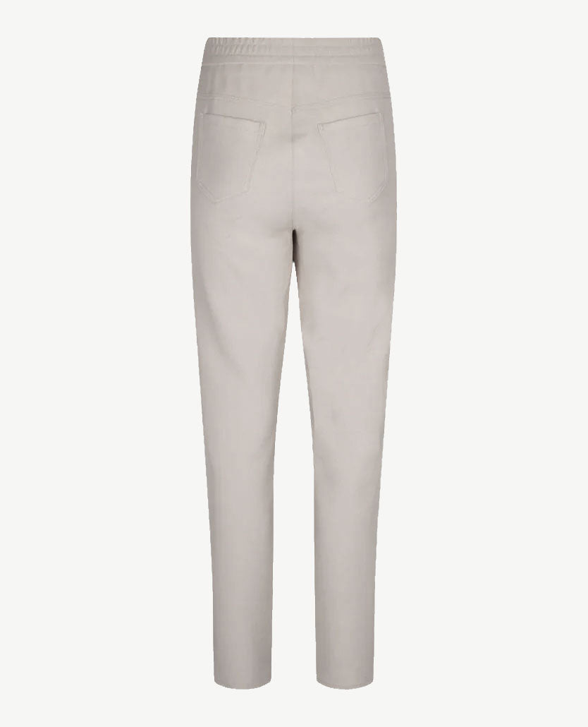 Frank Walder - Pantalon travel - Elastiek rondom met koordje - Zilvergrijs