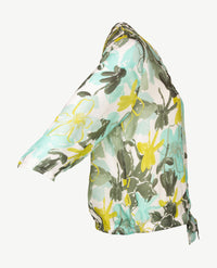 Frank Walder  - Blousontop - Dessin groenen, azuur en wit