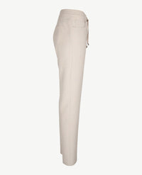 Frank Walder - Pantalon travel - Elastiek rondom met koordje - Greige