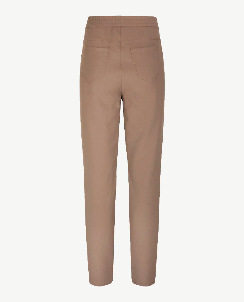 Frank Walder - Pantalon travel - Elastiek rondom met koordje - Taupe