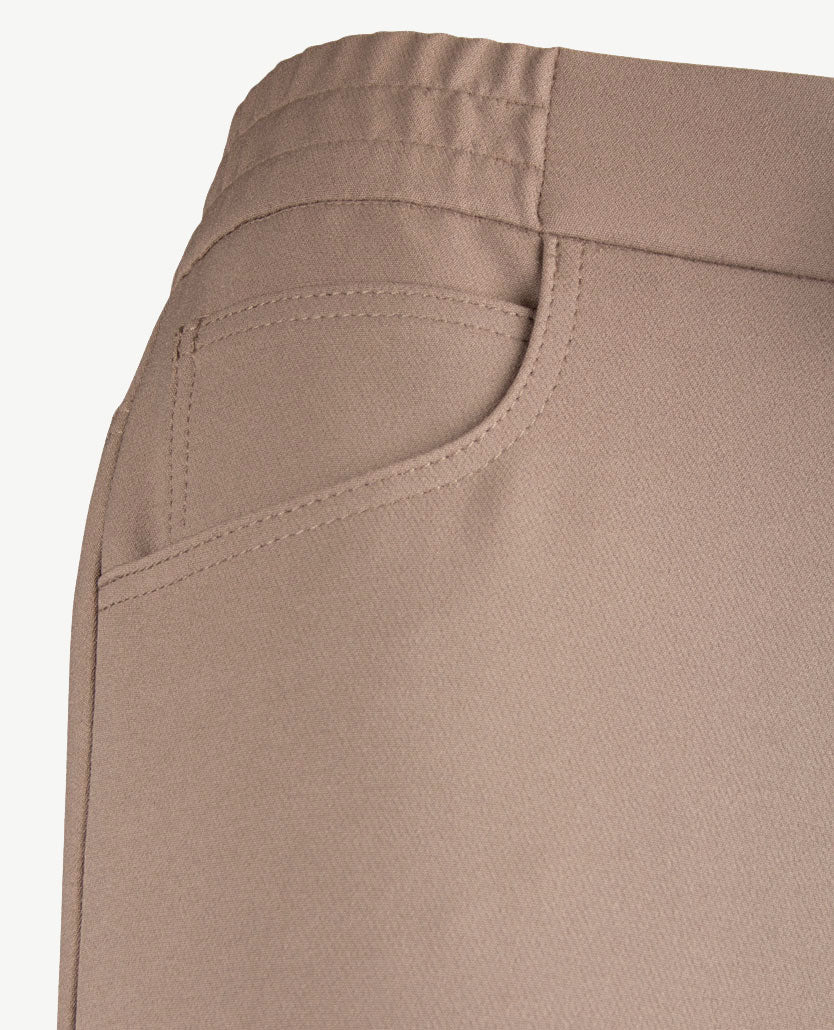 Frank Walder - Pantalon travel - Elastiek rondom met koordje - Taupe