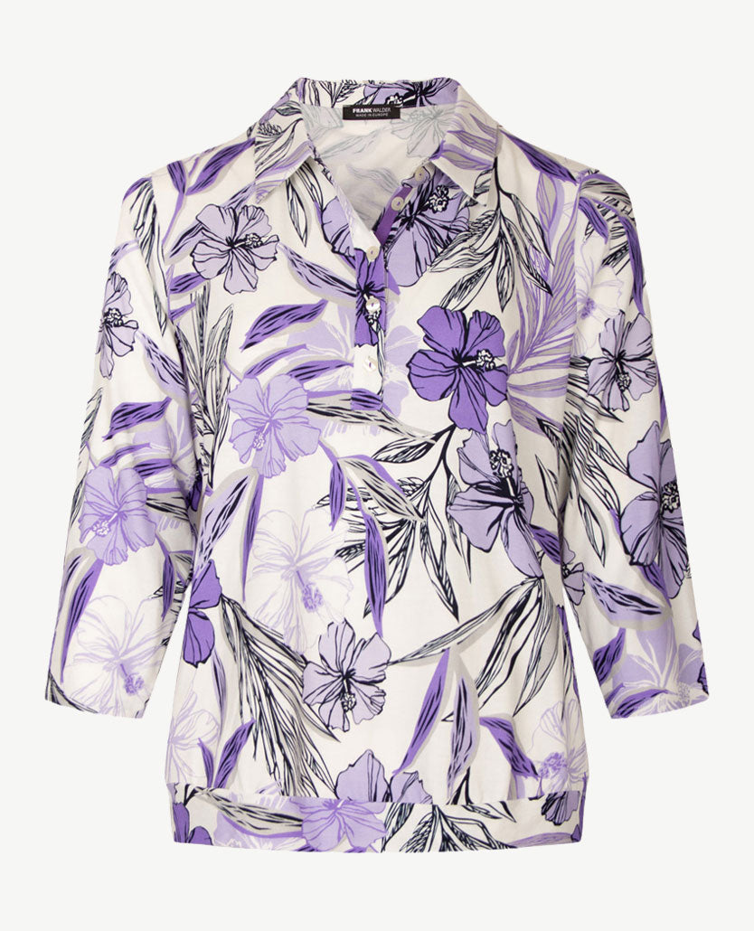 Frank Walder - Polo - Paars met navy, grijs en off-white