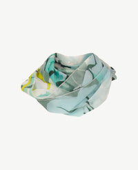 Frank Walder - Shawl - Voile - Khaki, wit, azuur en groenen
