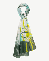 Frank Walder - Shawl - Voile - Khaki, wit, azuur en groenen