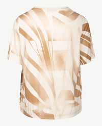 Frank Walder  - Blousontop - beiges, geel, zwart en off-white