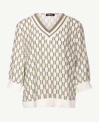 Frank Walder  - Lichte top - Khaki en off-white