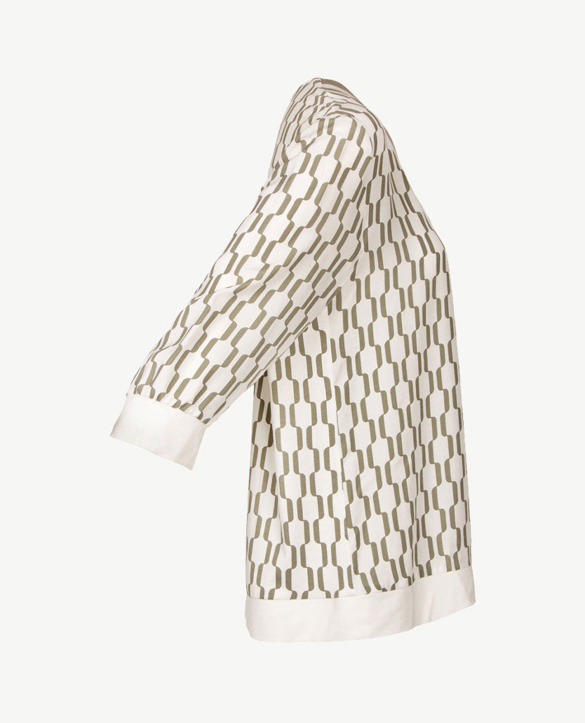 Frank Walder  - Lichte top - Khaki en off-white