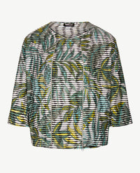 Frank Walder - Top ronde hals - Khaki, streepje, azuur, zwart, wit en taupe