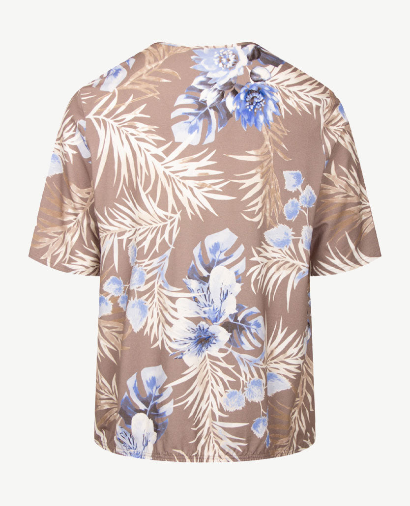 Frank Walder  - Blousontop - Blue en taupe en écru