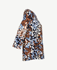 Frank Walder  - Top ronde hals - Dessin navy, camel en blue