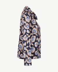 Frank Walder - Blouson met coll - Dessin navy, beige, blue en wit