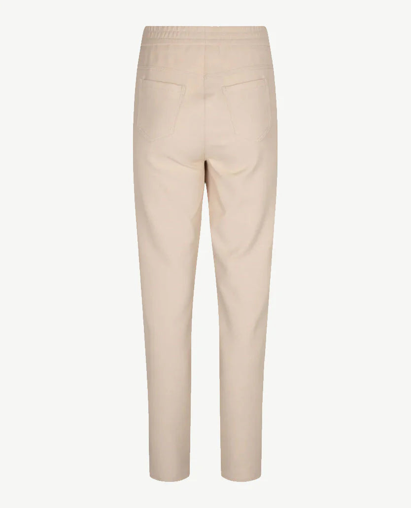Frank Walder - Pantalon travel - Elastiek rondom met koordje - Licht Beige