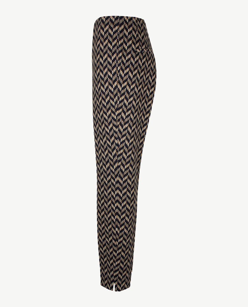 Gardeur - Elastiek rondom - Zene14 - Normale lengte - Zigzag beige, navy, zwart
