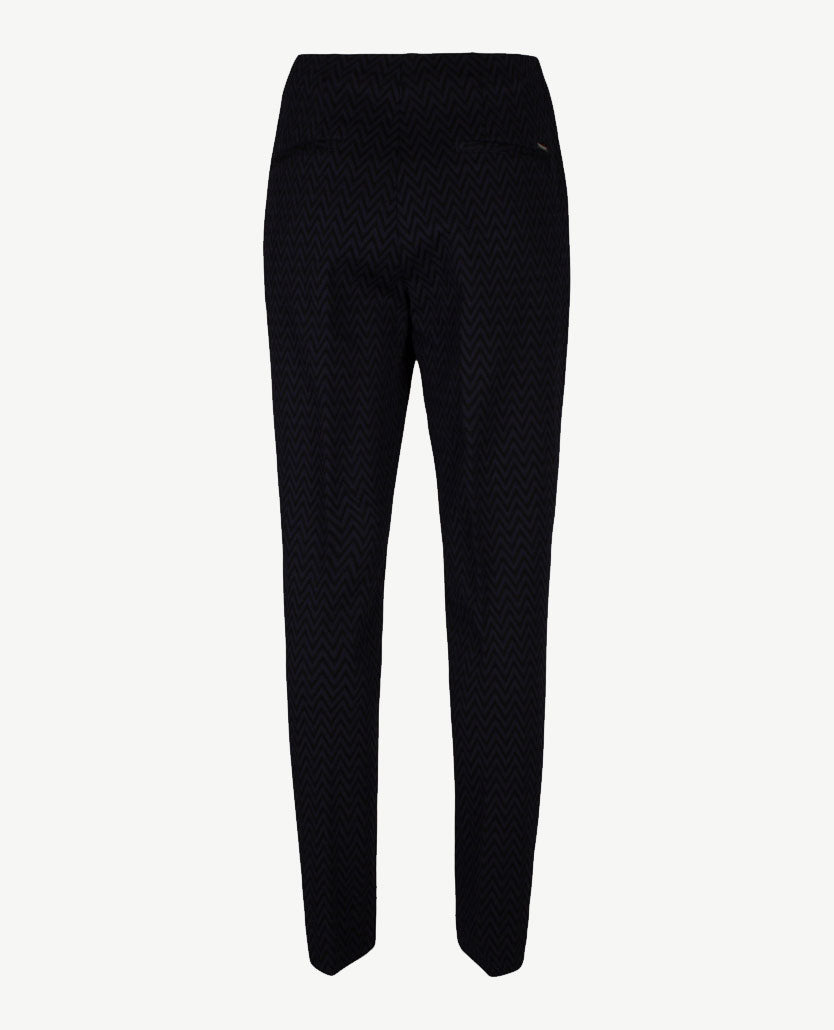 Gardeur - Elastiek rondom - Zene14 - Normale lengte - Zigzag zwart-navy