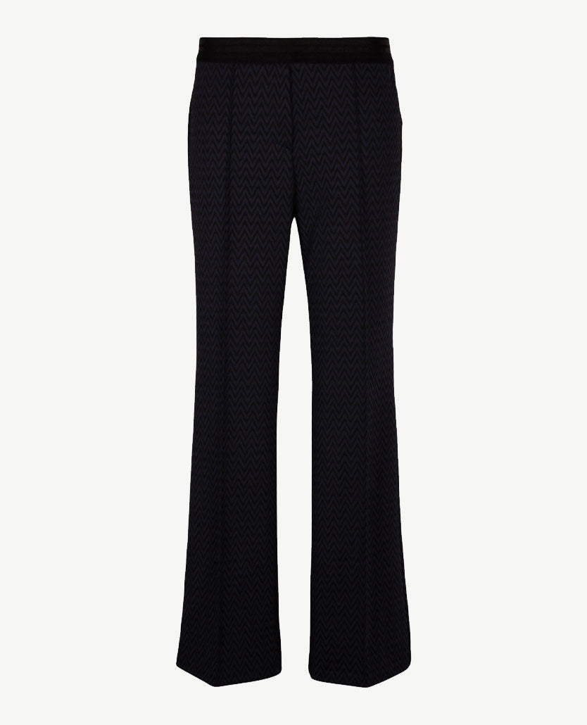 Gardeur - Elastiek rondom - Zaria - Jersey - Normale lengte - Zigzag navy en zwart