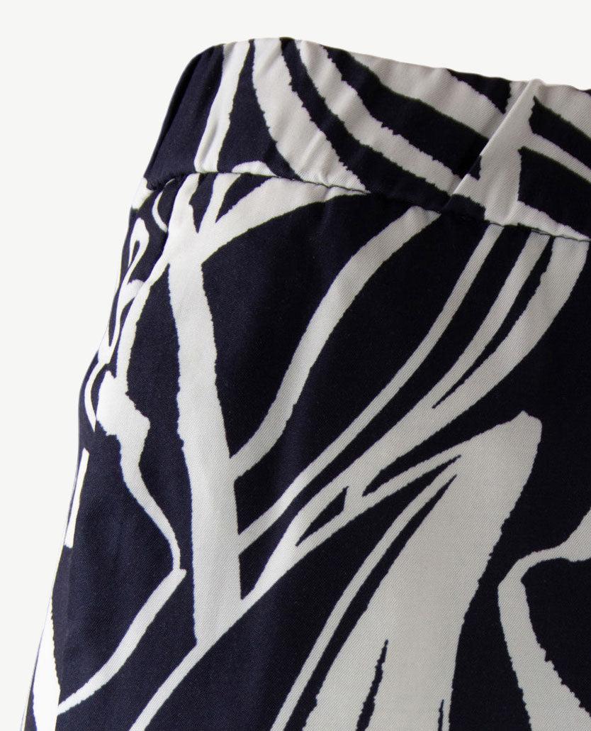 Gardeur - Elastiek rondom - Franca - Zijdelook - Normale lengte - Navy met wit