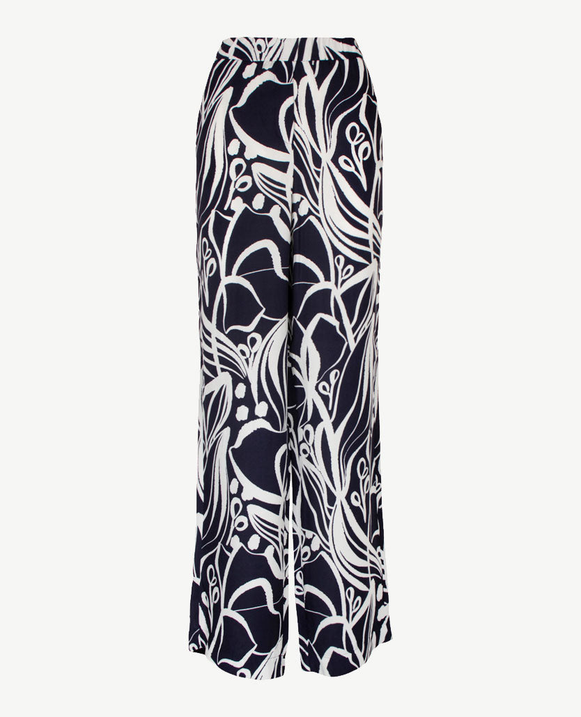 Gardeur - Elastiek rondom - Franca - Zijdelook - Normale lengte - Navy met wit