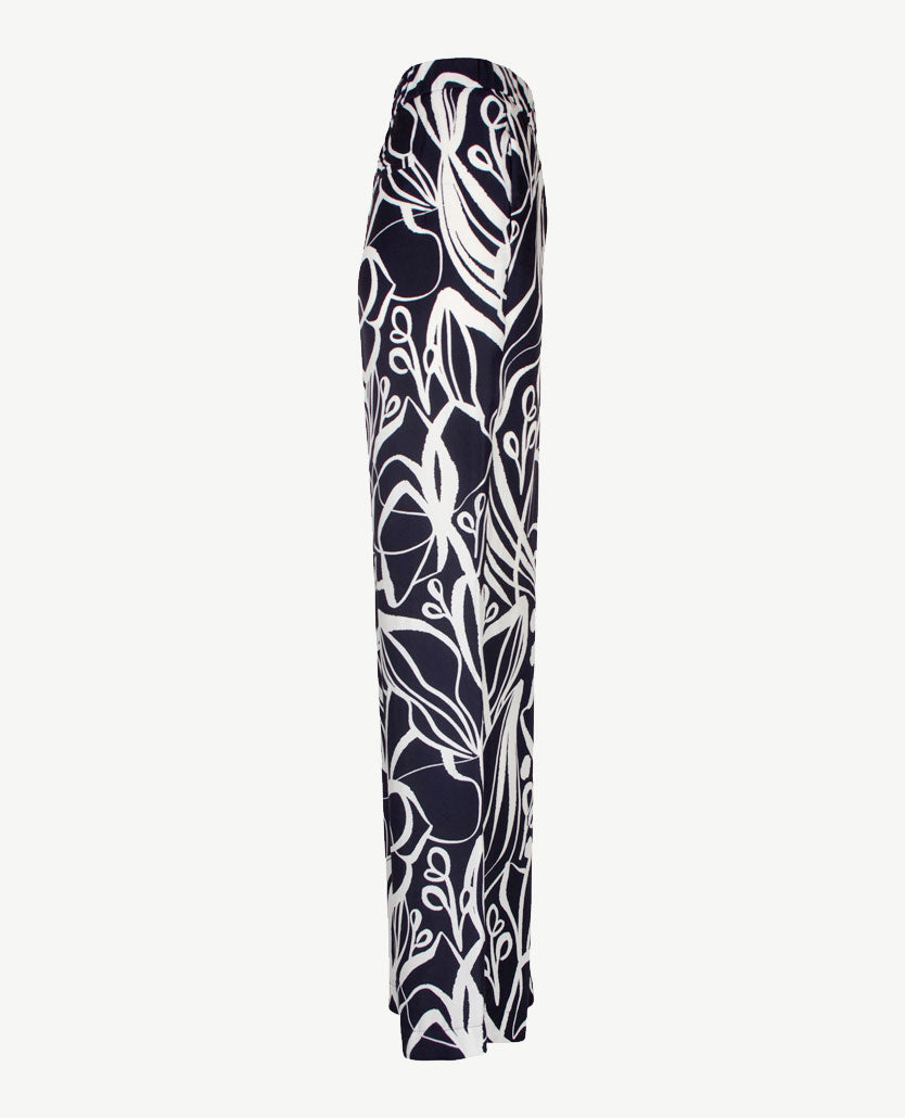 Gardeur - Elastiek rondom - Franca - Zijdelook - Normale lengte - Navy met wit
