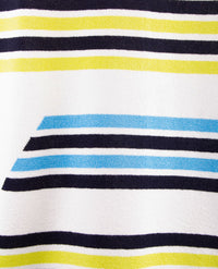 Gollé Haug - Gebreide polo - Crêpe - Azuur met navy en wit