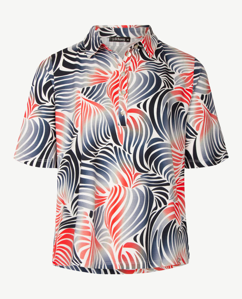 Gollé Haug - Polo - Dessin navy, rood en wit