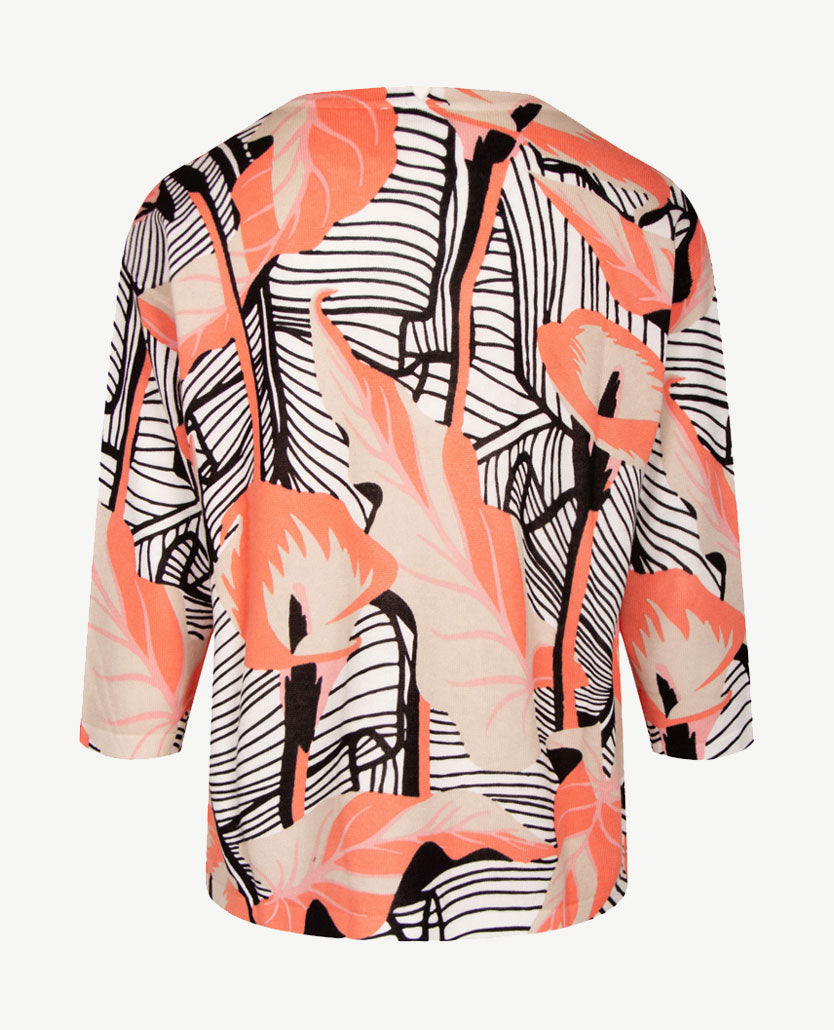 Gollé Haug - Pullover ronde hals - Zwart, off-white en peach