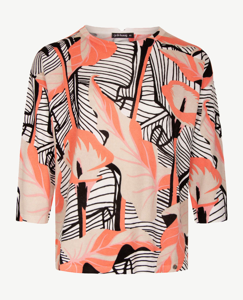 Gollé Haug - Pullover ronde hals - Zwart, off-white en peach