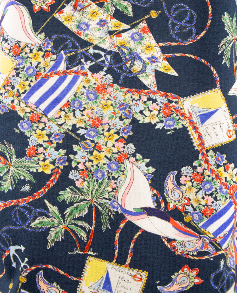 Gollé Haug - Top ronde hals - Dessin navy