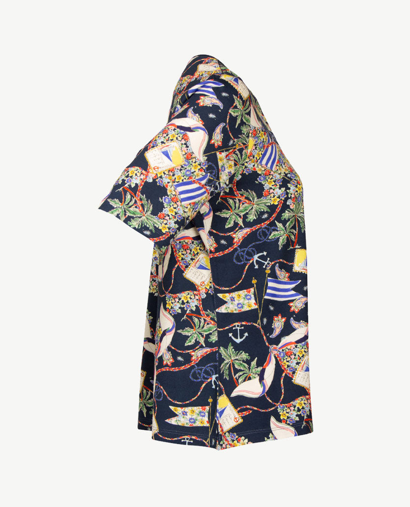 Gollé Haug - Top ronde hals - Dessin navy