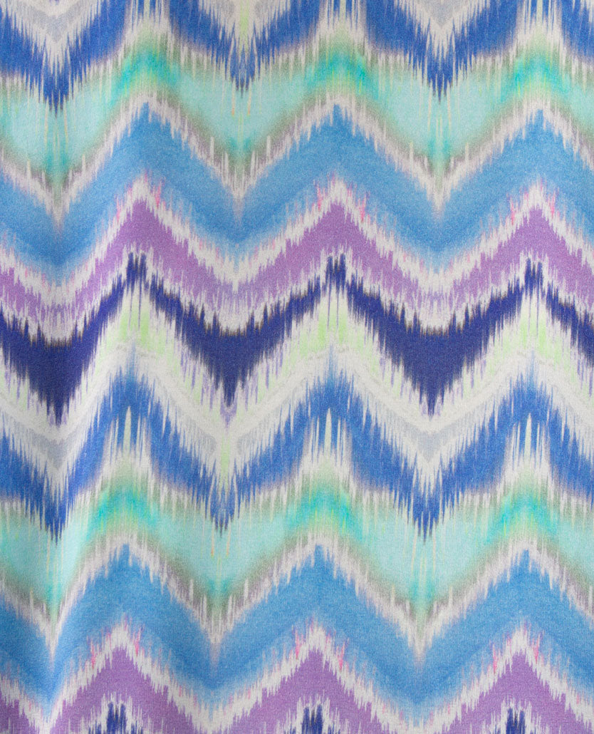 Gollé Haug - Top ronde hals - Zigzag - Groen, blauwen, wit en lila
